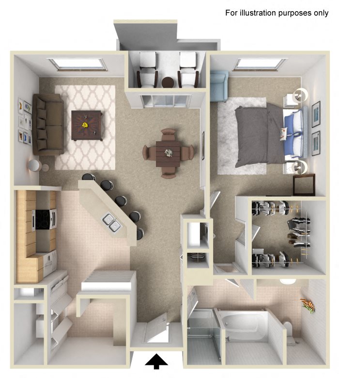 Arpeggio Pasadena | One Bedroom Floor Plan Arpeggio Pasadena Apt Rentals | Pasadena CA